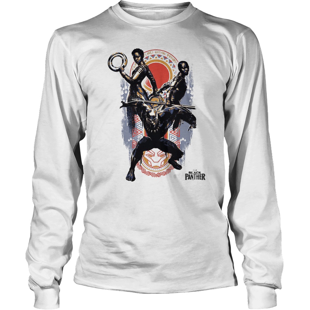 Marvel Black Panther Movie Warrior Trio Pattern Longsleeve
