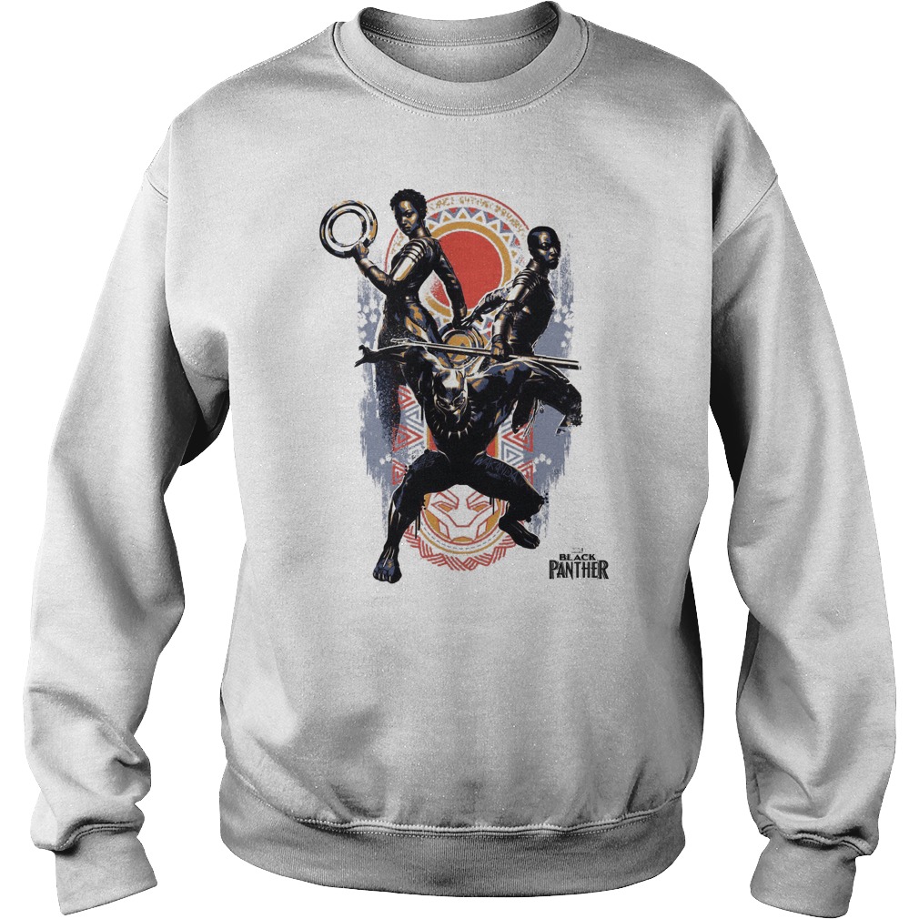 Marvel Black Panther Movie Warrior Trio Pattern Sweater