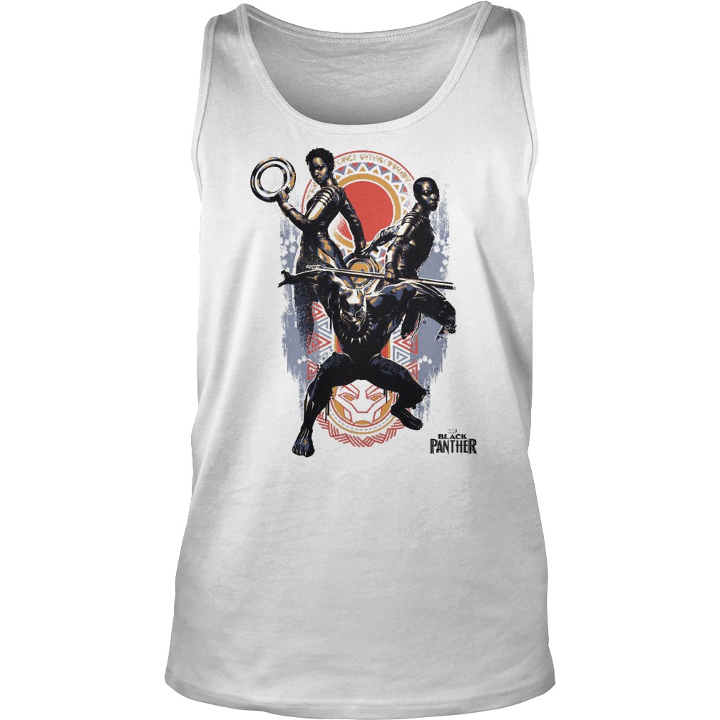 Marvel Black Panther Movie Warrior Trio Pattern Tanktop