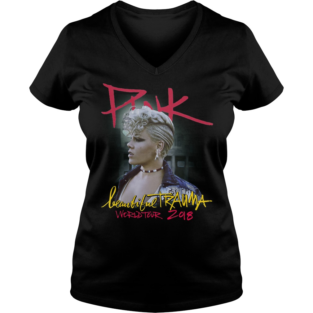 Pink Beautiful Trauma Laides Vneck