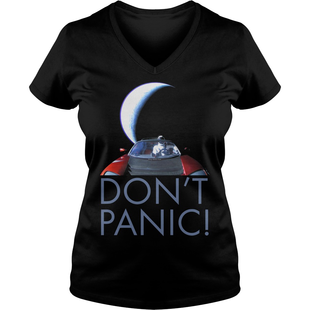 Spacex Starman Dont Panic Ladies Vneck