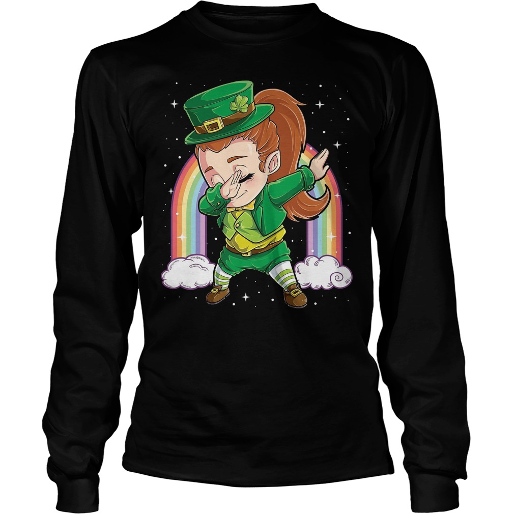 Women Dabbing Leprechaun St Patrick Day Longsleeve