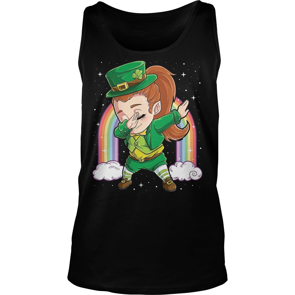 Women Dabbing Leprechaun St Patrick Day Tank Top