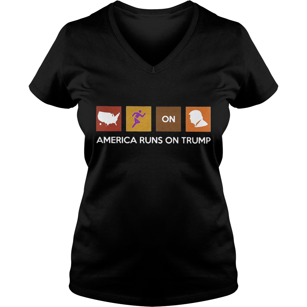 America Runs On Trump V Neck