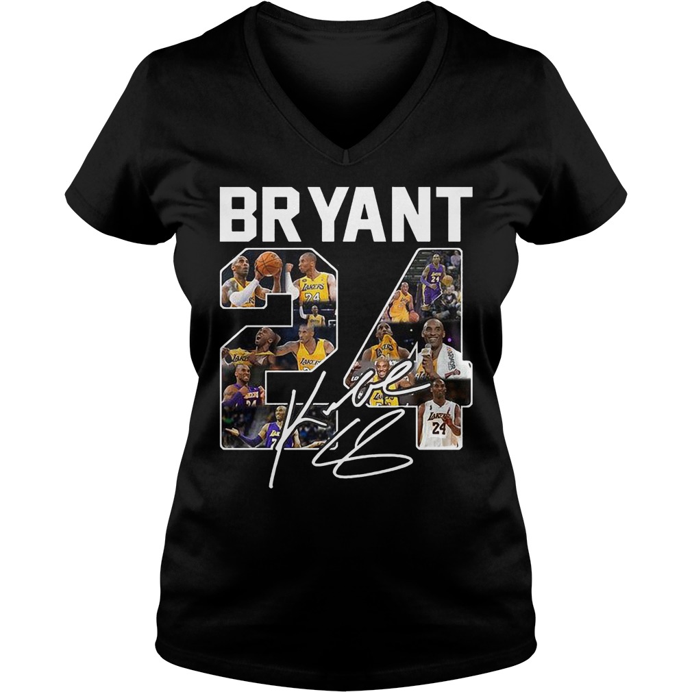 Bryant 24 Signed Autograph V Neck