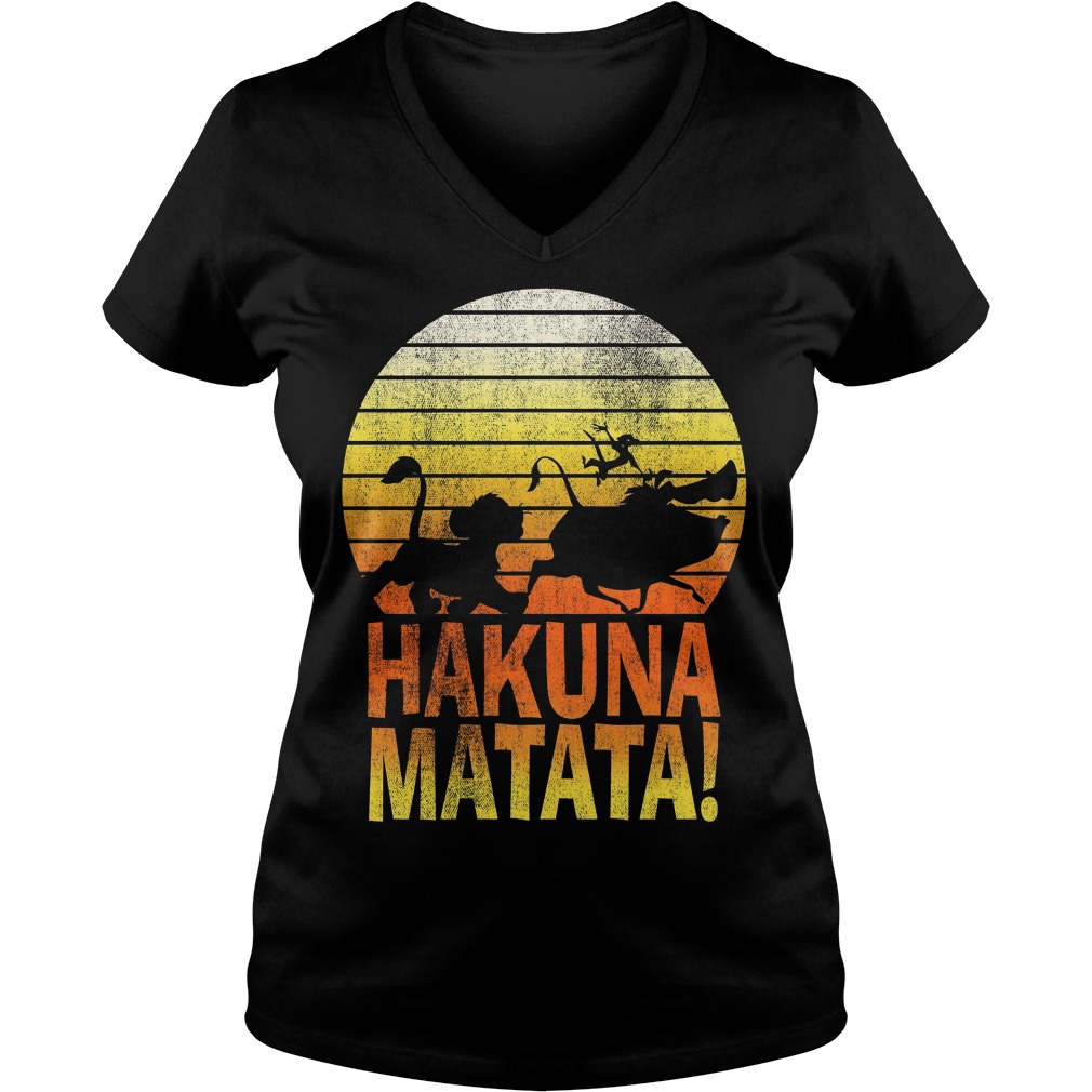 Disney Lion King Hakuna Matata Profile Graphic V Neck