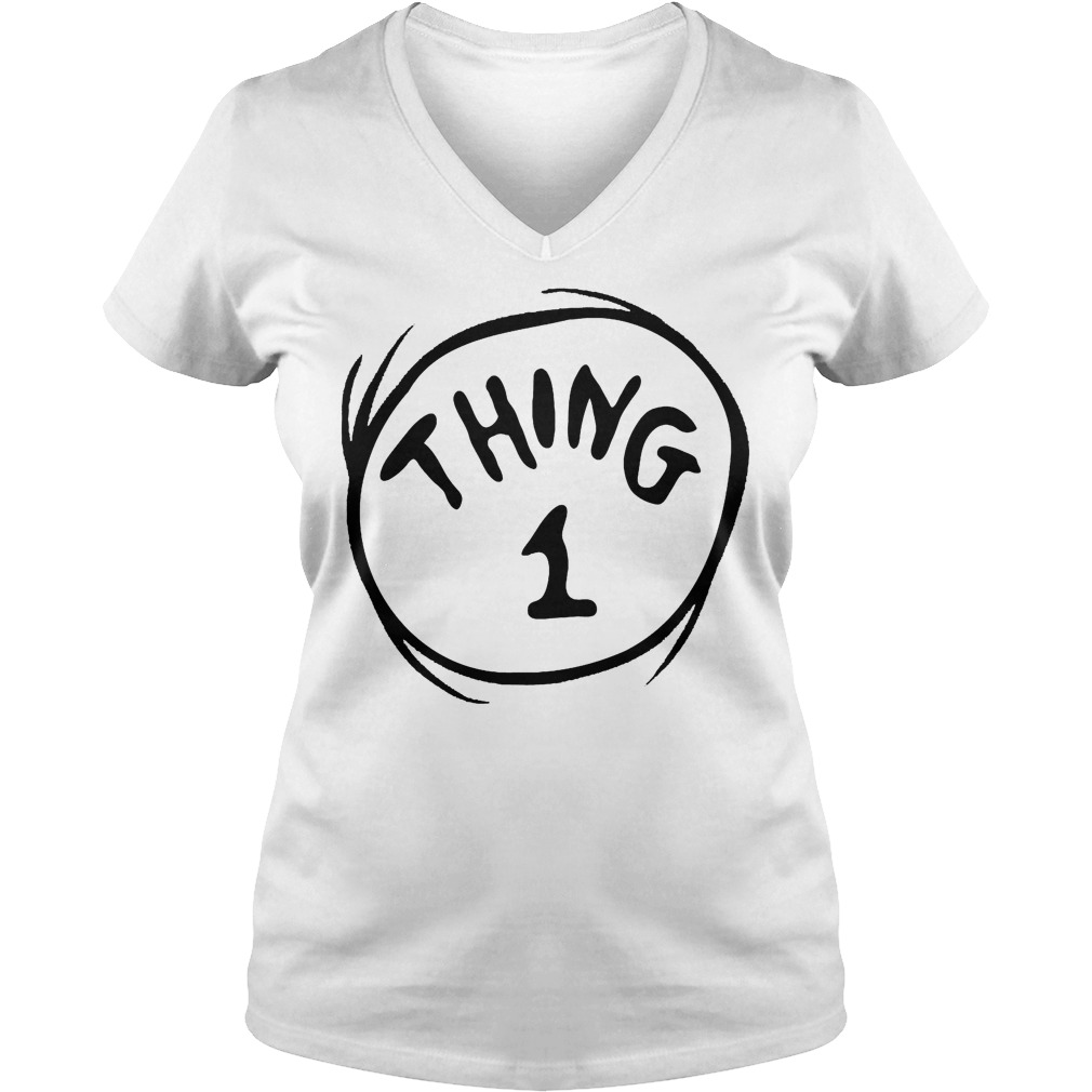 Dr Seuss Thing 1 Emblem V Neck