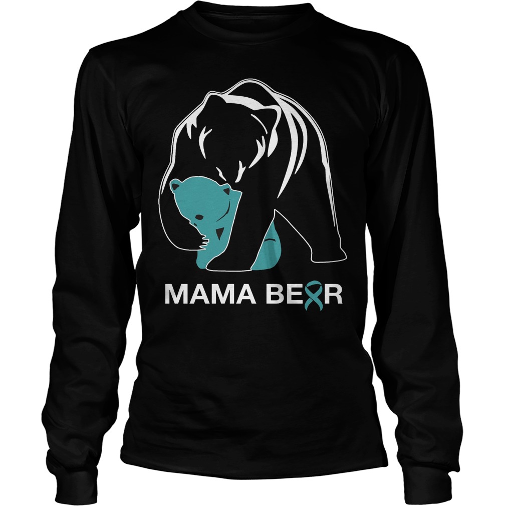 Mama Bear Teal Ribbon Longsleeve