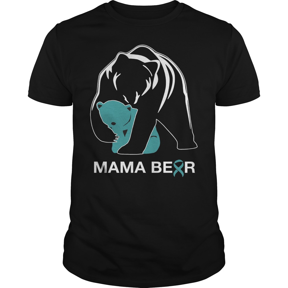 Mama Bear Teal Ribbon Shirt