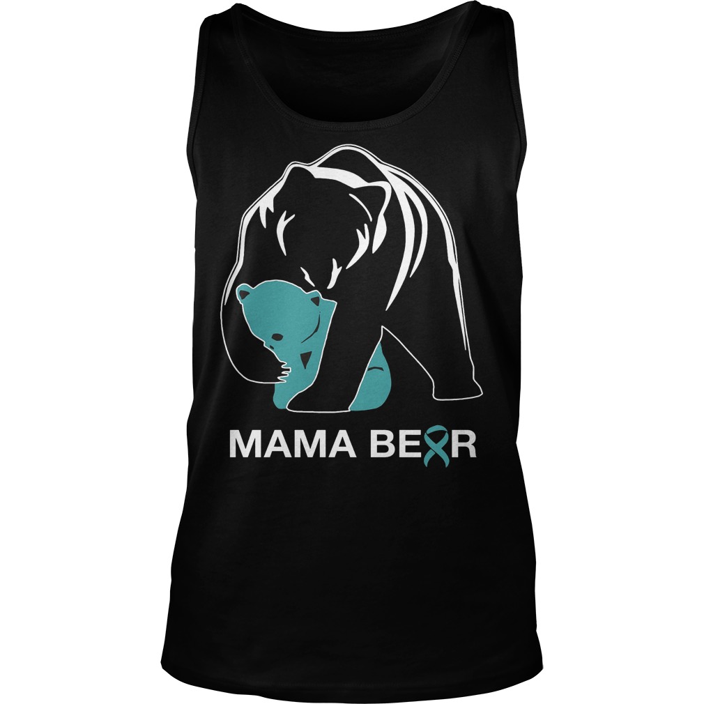 Mama Bear Teal Ribbon Tanktop