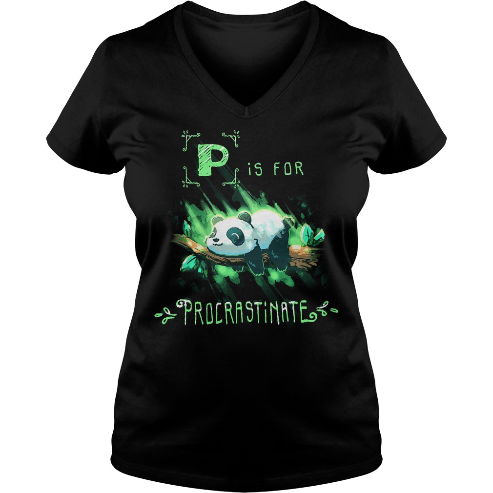 Panda P Is For Procrastinate V Neck