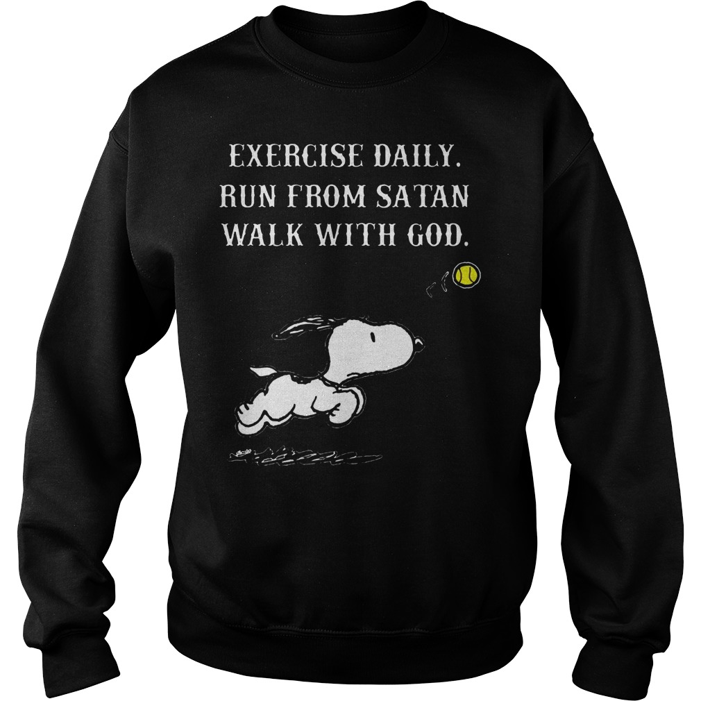 Snoopy Exercise Daily Run From Satan Walk With God Sweater