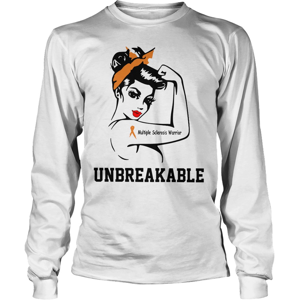 Breast Cancer Multiple Sclerosis Warrior Unbreakable Longsleeve
