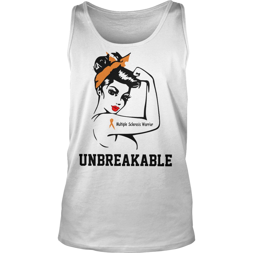 Breast Cancer Multiple Sclerosis Warrior Unbreakable Tanktop