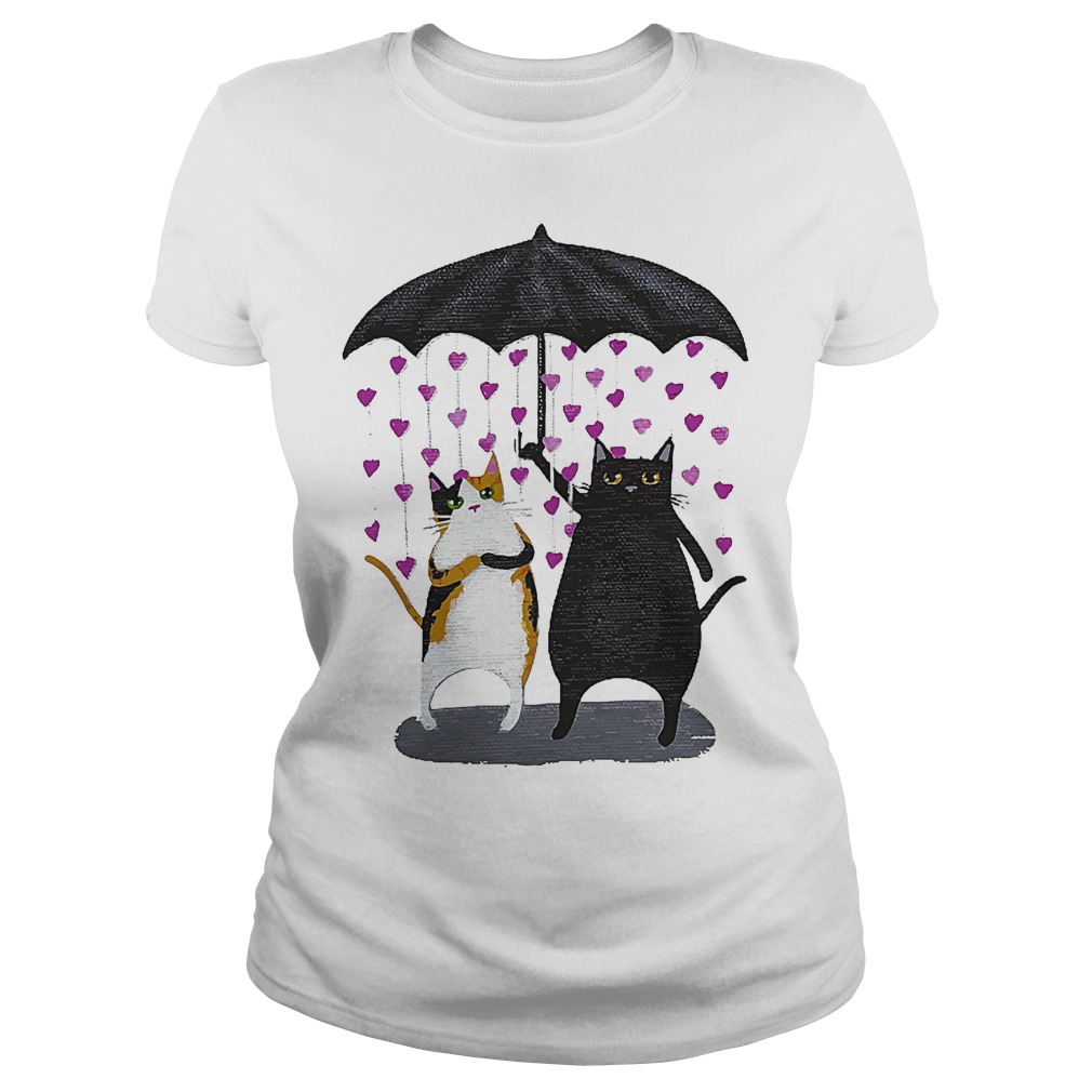 Cat Under Heart Rain Umbrella Ladies