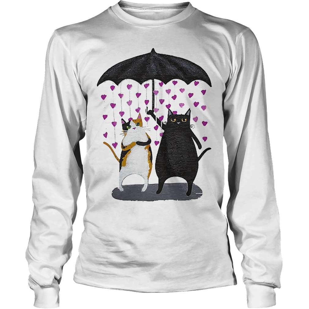 Cat Under Heart Rain Umbrella Longsleeve