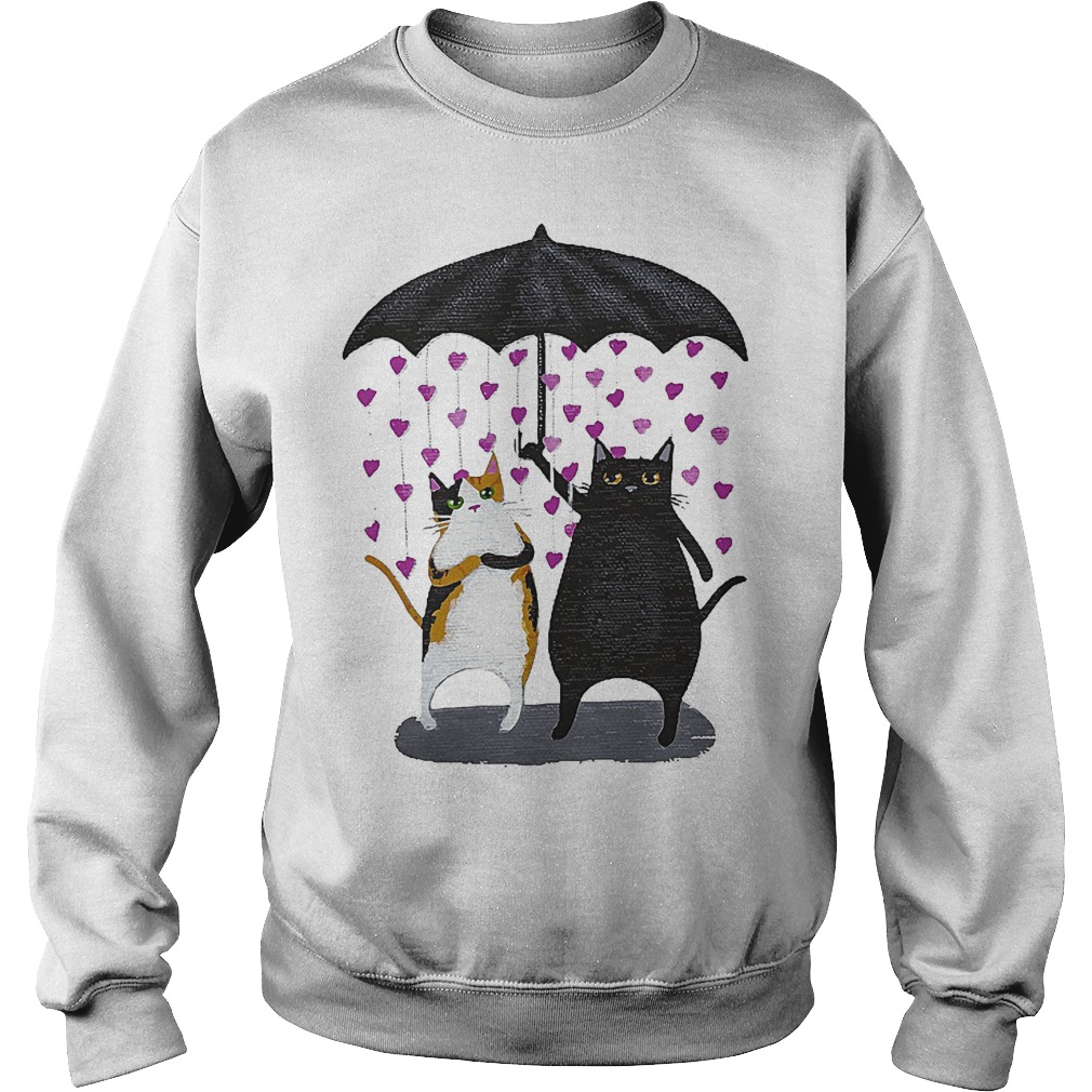 Cat Under Heart Rain Umbrella Sweater
