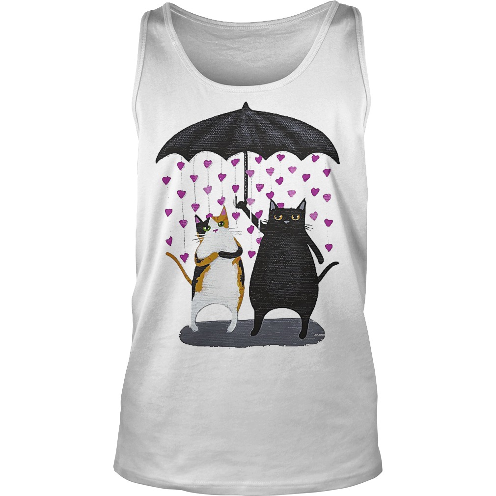 Cat Under Heart Rain Umbrella Tanktop