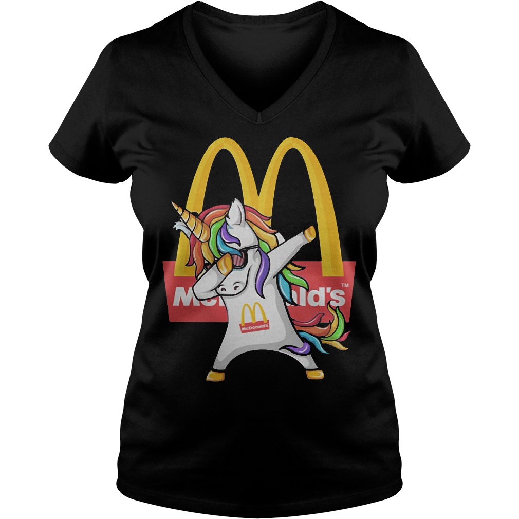 Dabbing Unicorn Mcdonald's V Neck