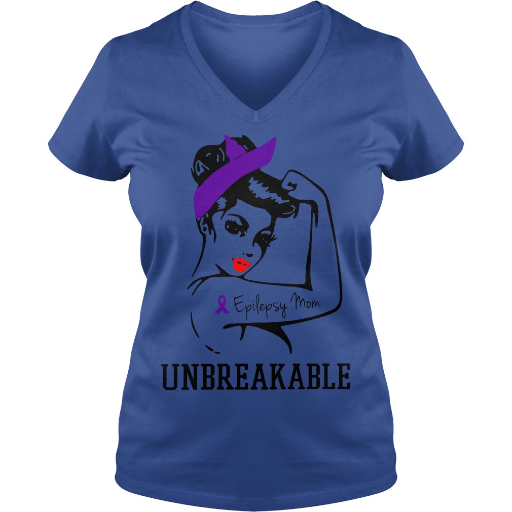 Epilepsy Mom Unbreakable V Neck