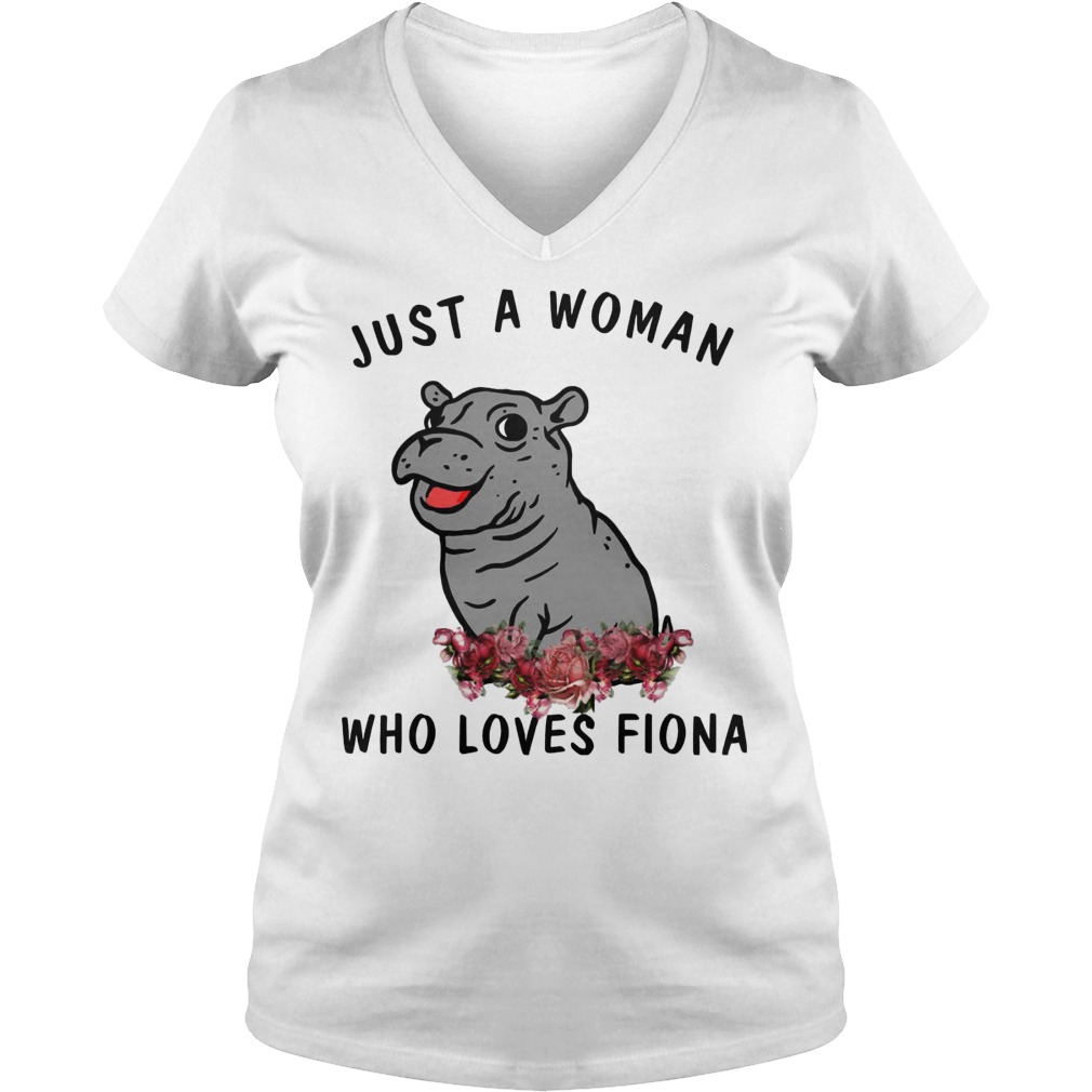 Hippo Just A Woman Who Loves Fiona V Neck