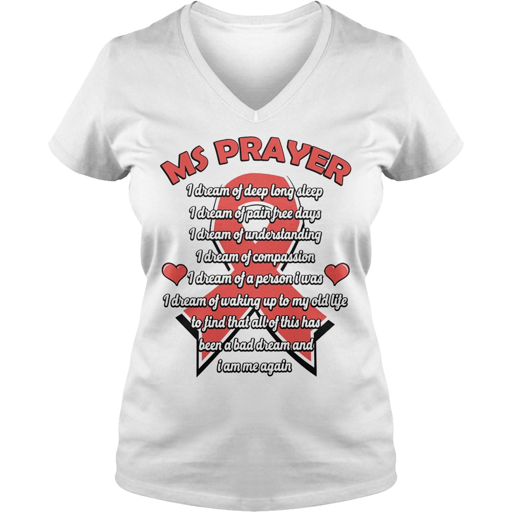 Ms Prayer Breast Cancer V Neck