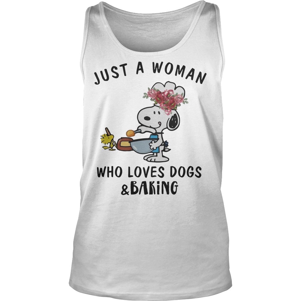 Snoopy Just A Woman Who Loves Dogs And Baking Tank Top