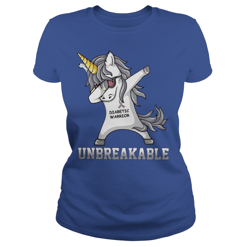 Unicorn Dabbing Diabettic Warrior Unbreakable Ladies