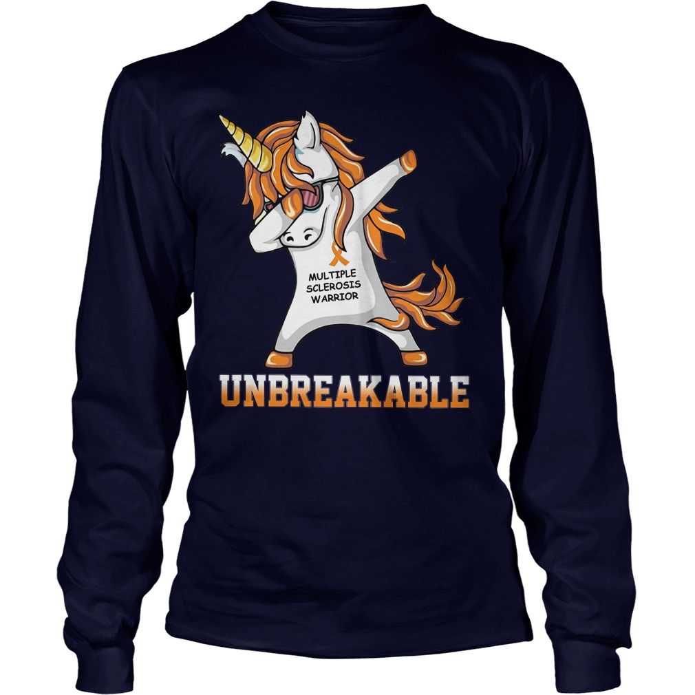 Unicorn Dabing Multiple Sclerosis Warrior Unbreakable Longsleeve