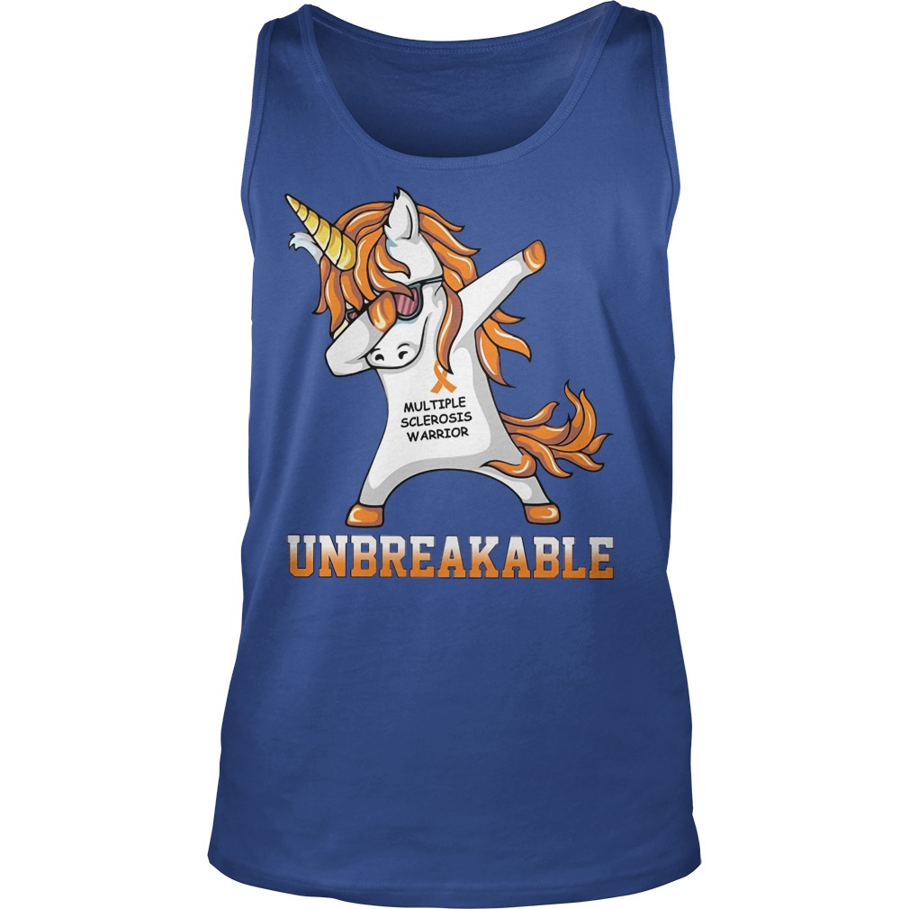 Unicorn Dabing Multiple Sclerosis Warrior Unbreakable Tanktop