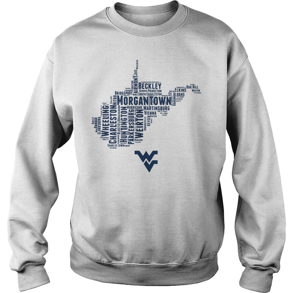 West Viginia Mountaineers All The Great Towns That Make Up Our Beautiful State Sweater