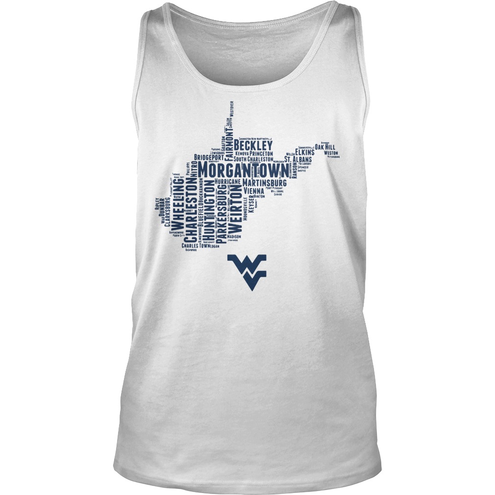 West Viginia Mountaineers All The Great Towns That Make Up Our Beautiful State Tanktop