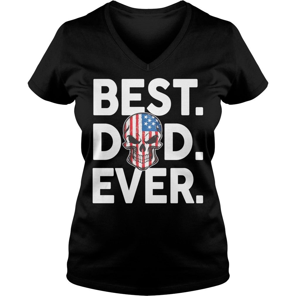 American Skull Best Dad Ever V Neck