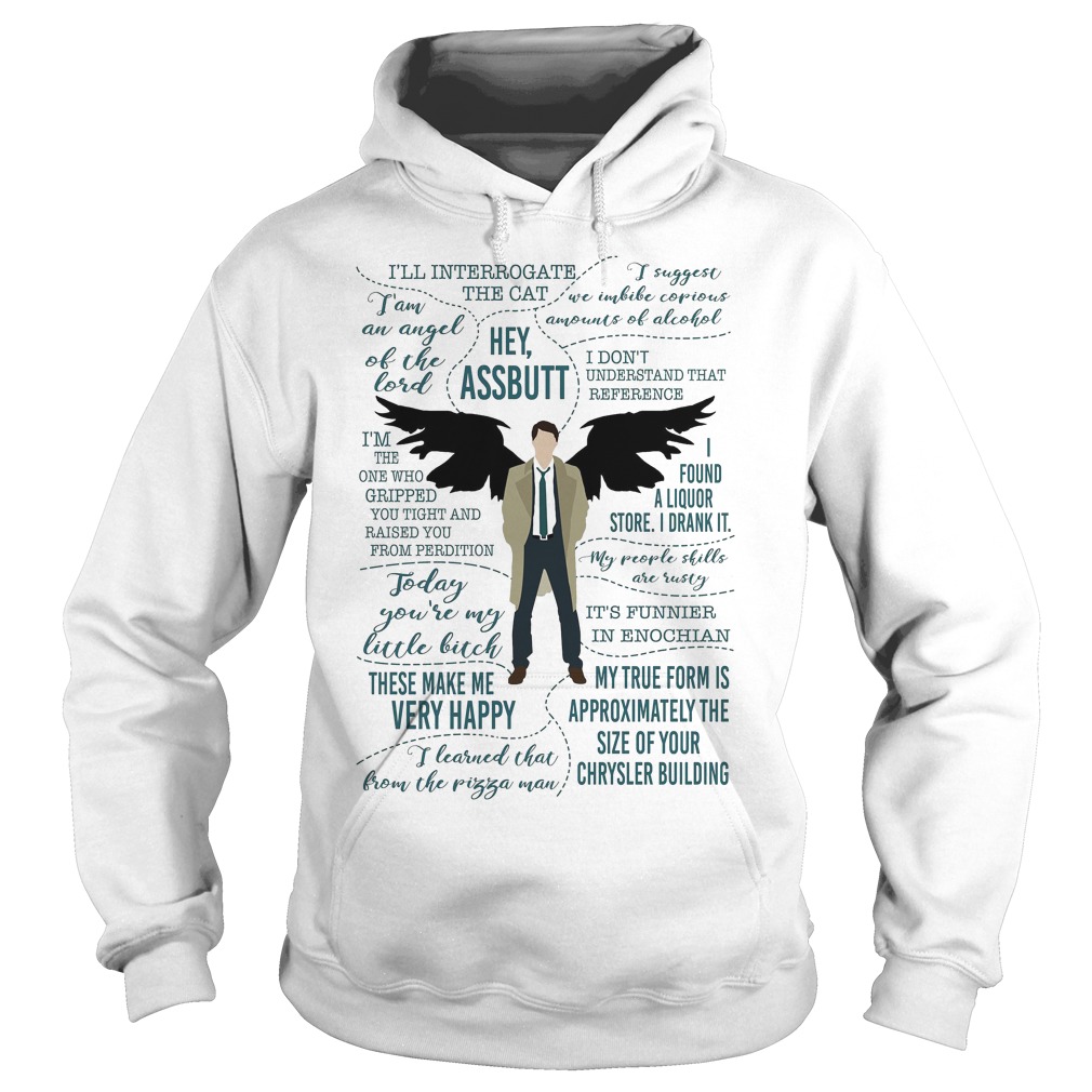 Castiel Supernatural Ill Interrogate The Cat Hey Assbutt Hoodie
