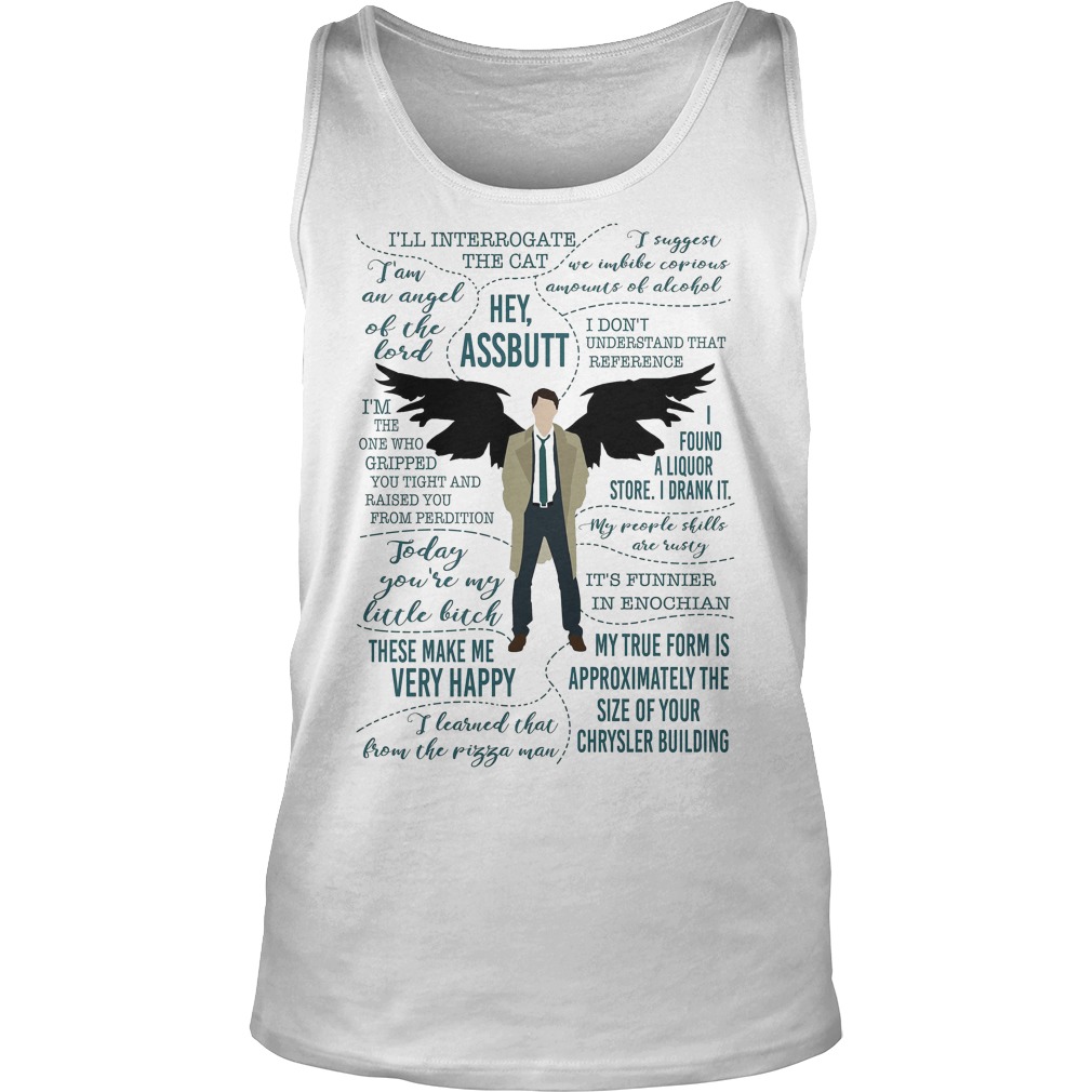 Castiel Supernatural Ill Interrogate The Cat Hey Assbutt Tanktop