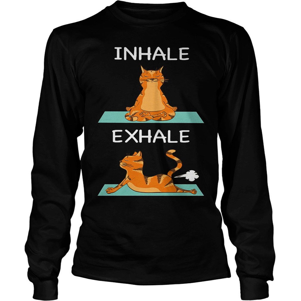 Cat Yoga Inhale And Exhale Longsleeve