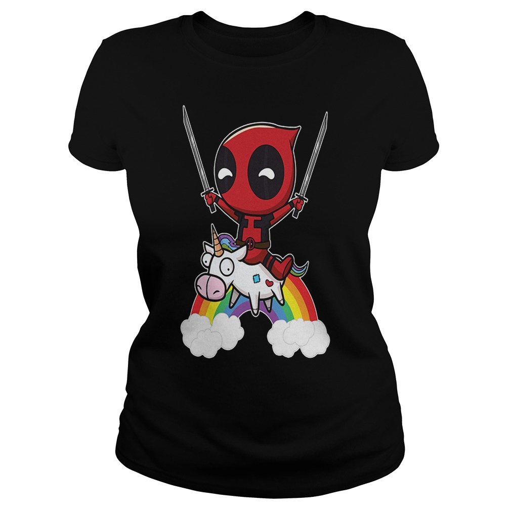 Deadpool Riding Unicorn Ladies