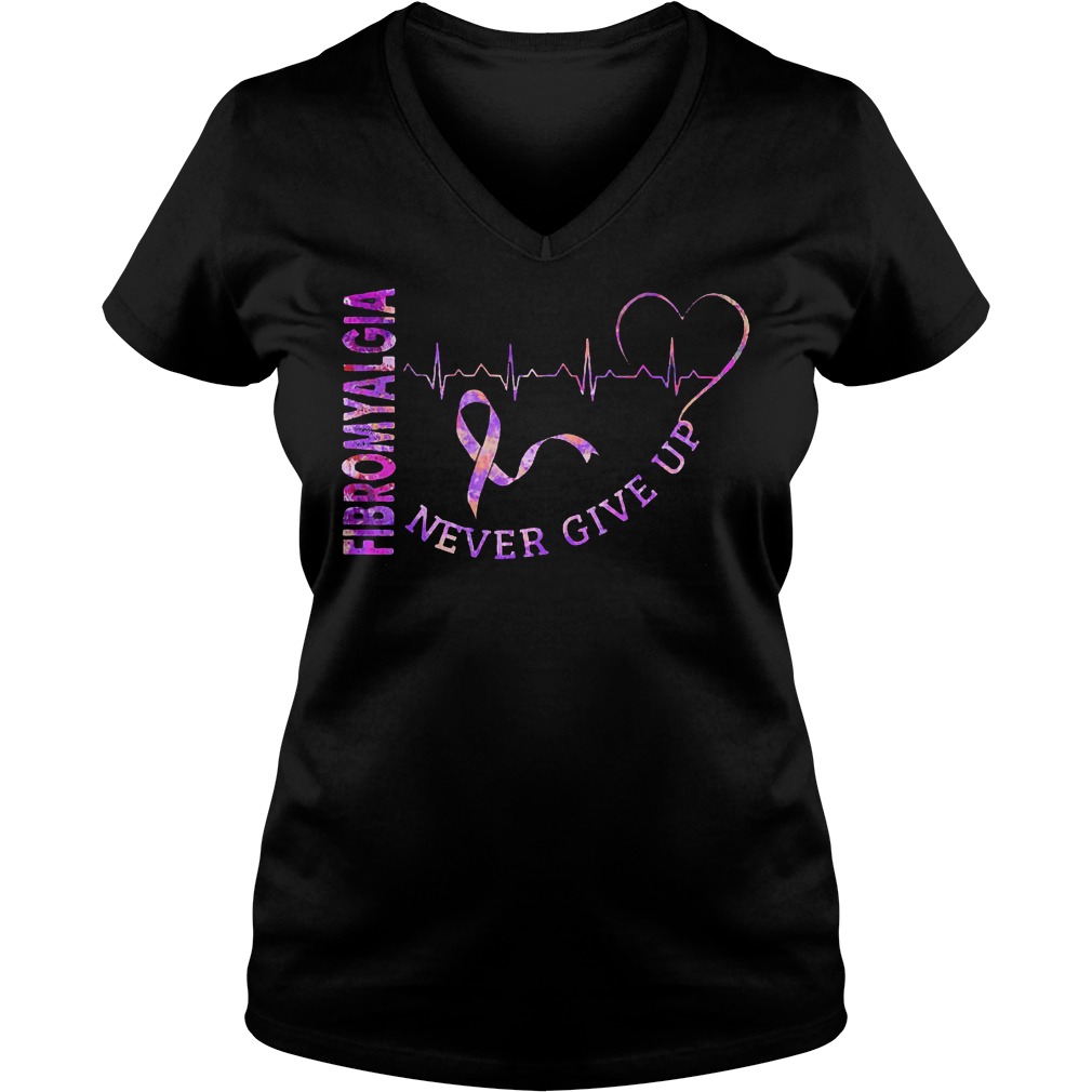 Fibromyalgia Never Give Up V Neck