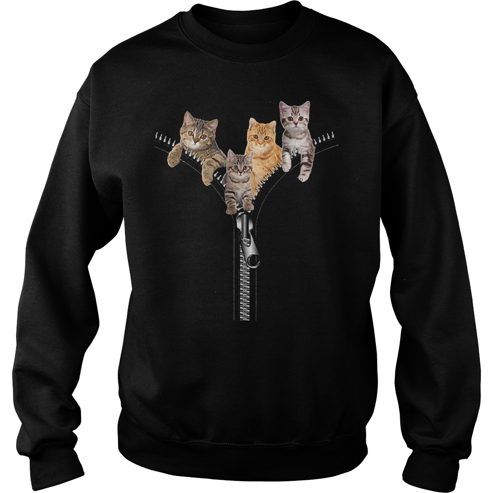 Four Cats And Zipper Sweater