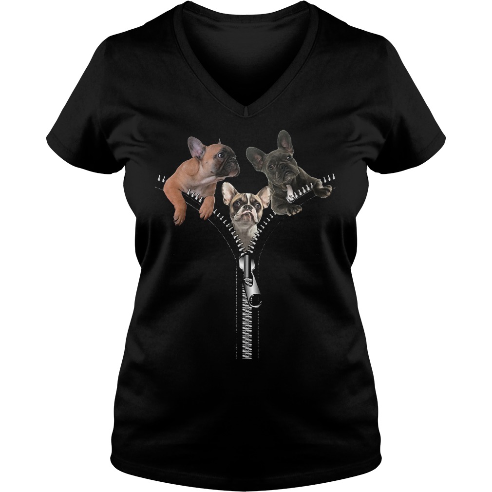 French Bulldog And Zippers V Neck
