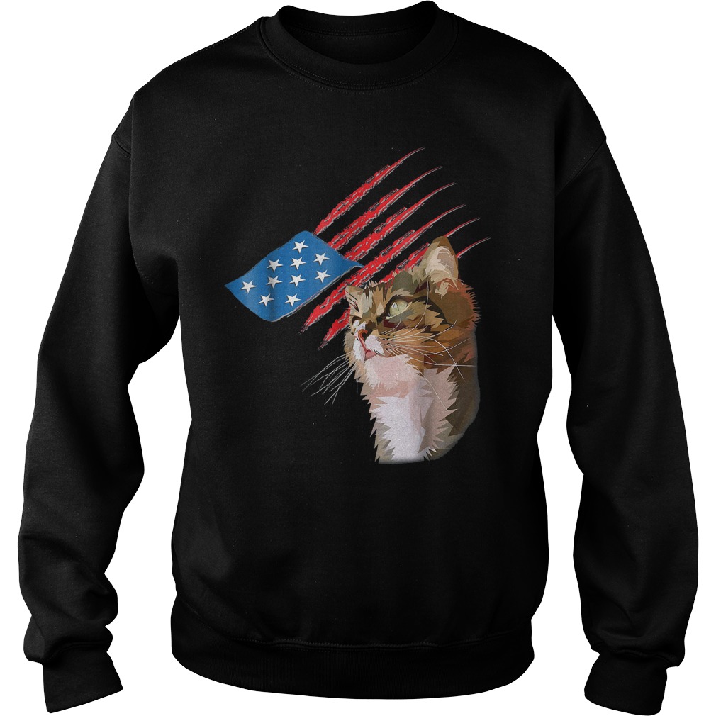 4th Of July Patriotic American Cat Sweater