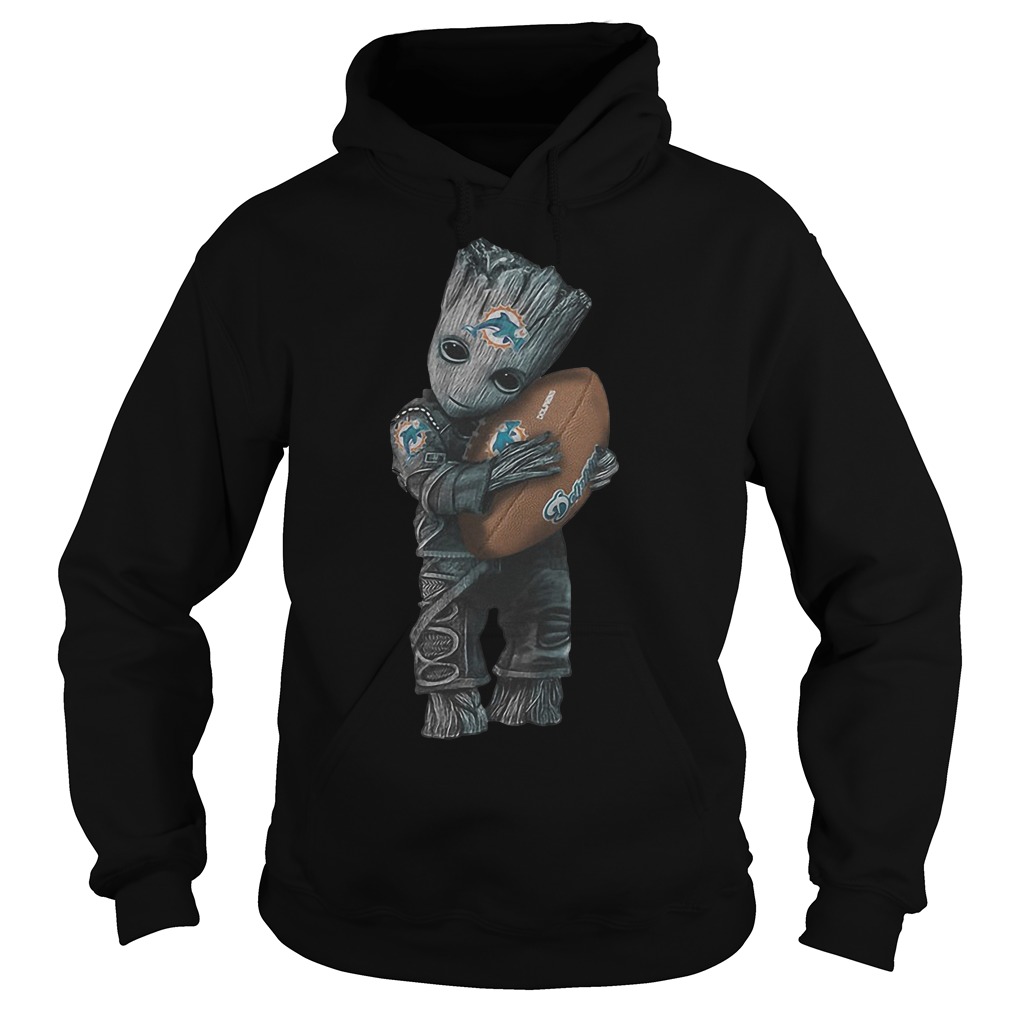 Baby Groot Hugs Miami Dolphins Hoodie