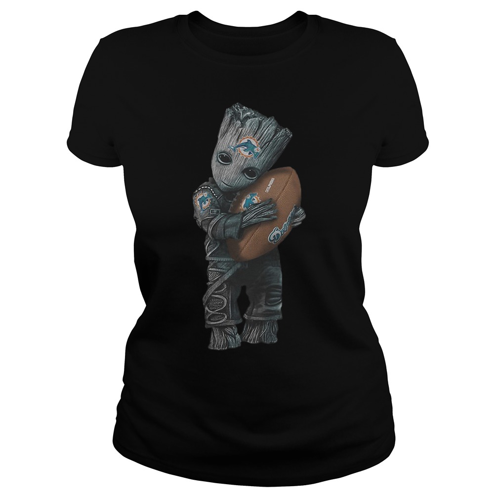 Baby Groot Hugs Miami Dolphins Ladies
