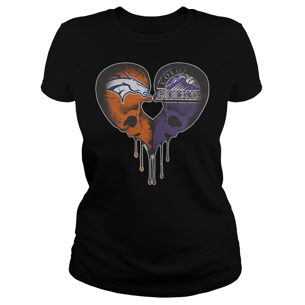 Broncos Rockies Skull Love Ladies