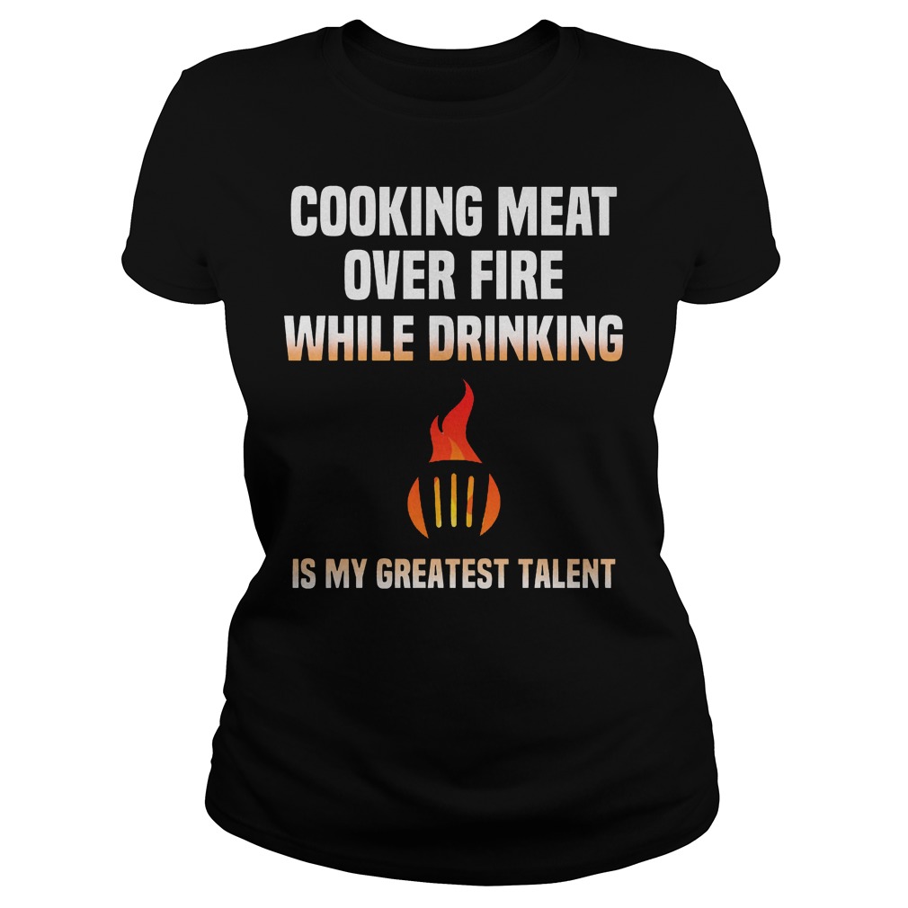 Cooking Meat Over Fire While Drinking Ladies