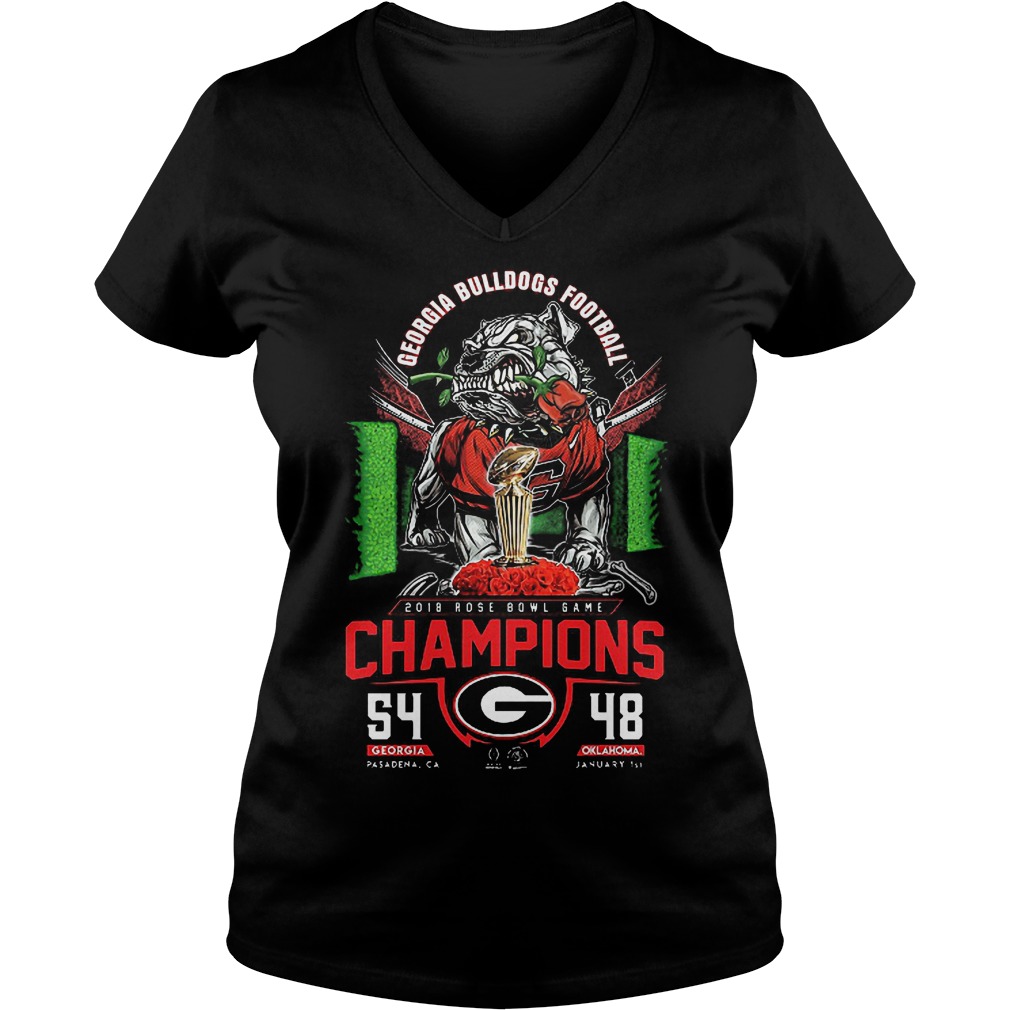 Georgia Bulldogs Football Champions 2018 V Neck