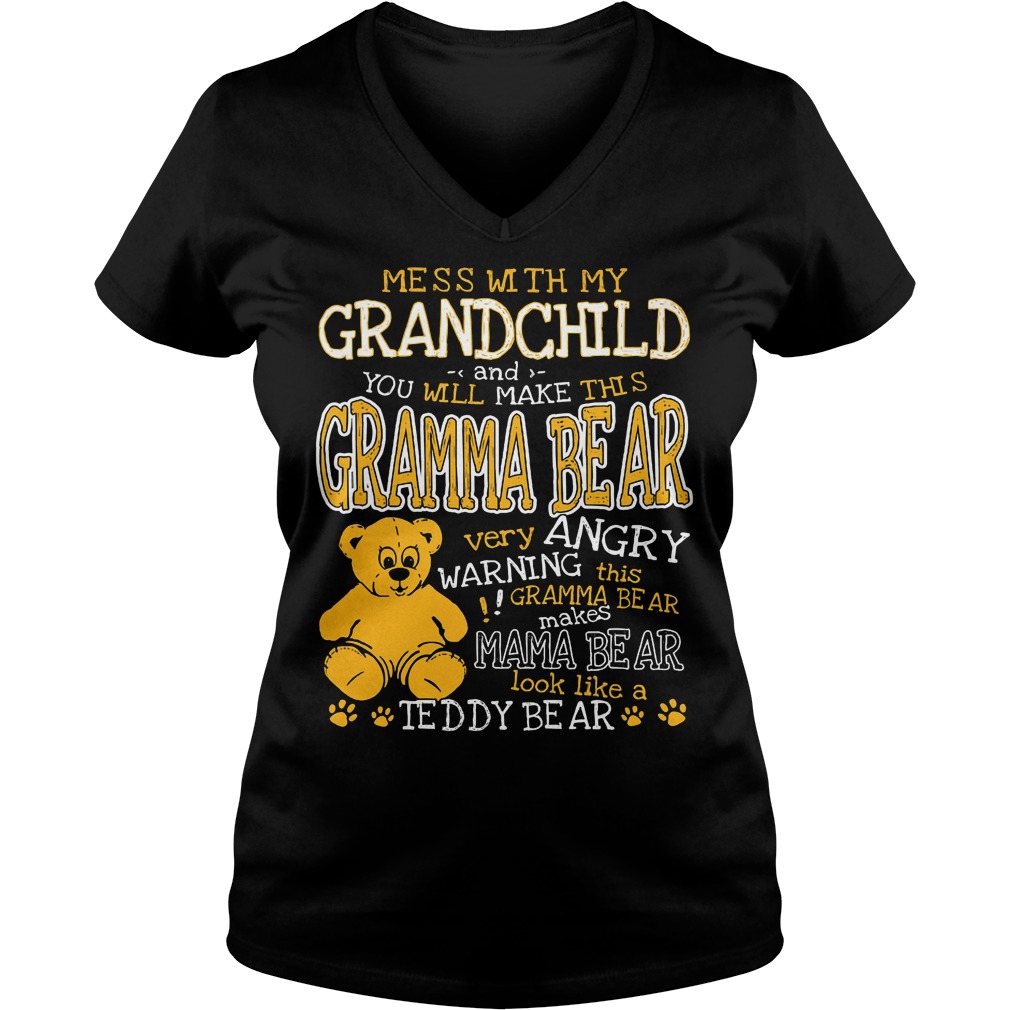 Mess With My Grandchild Gramma Bear V Neck