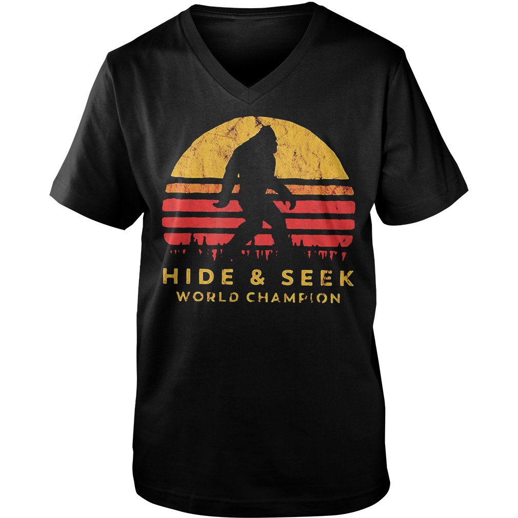 Bigfoot Hide and Seek World Champion T-Shirt Guys V-Neck