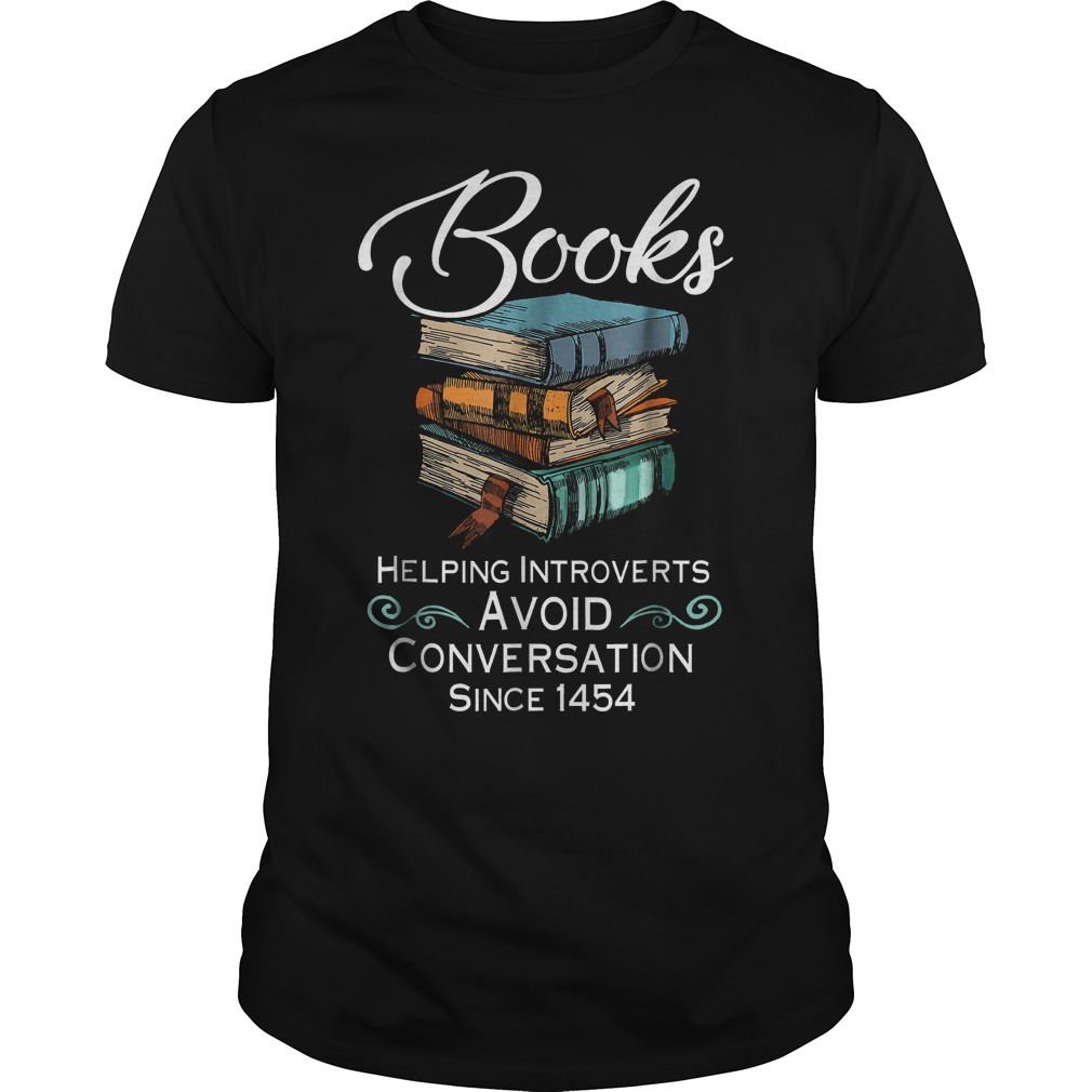 Books Helping Introverts Avoid Conversation T-Shirt Guys Tee