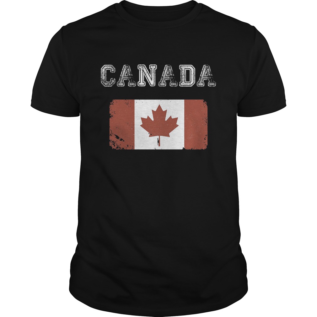 Canada Day Vintage Canada Flag T-Shirt Guys Tee